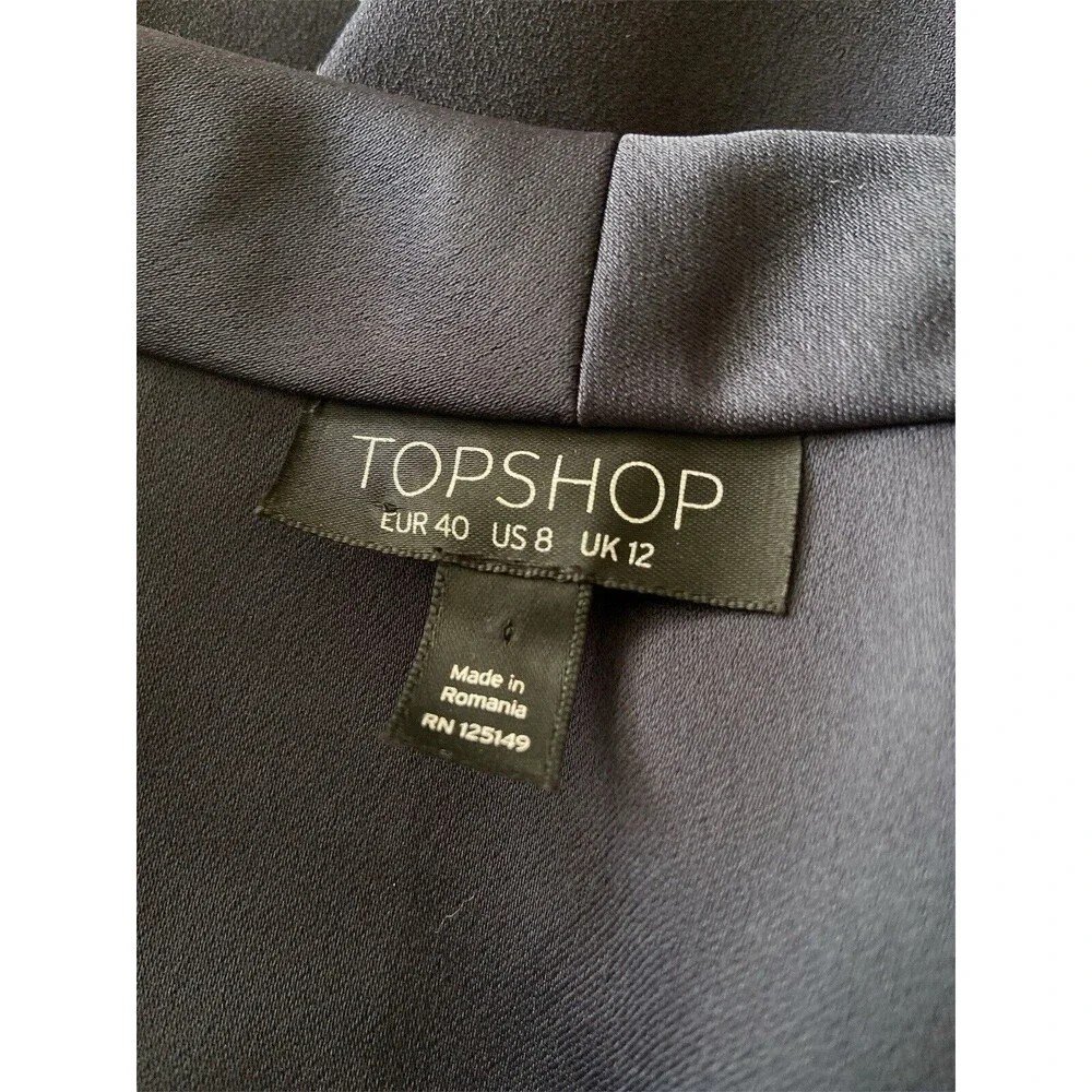 Topshop‎ Navy Blue Double Breasted Blazer Sz 8